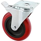 Steelex D2612 5-Inch 300-Pound Swivel Double Lock Polyurethane Plate Caster
