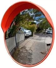 LADWA Parking Safety Convex Mirror with Adjustable Fixing Bracket (Orange, Diameter 18 Inches / 45 CM) Pack of 1.