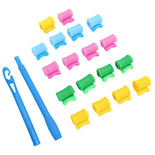 RIZGHWOY Manual Hair Curler Rollers Spiral Curls Styling Tool Set Lightweight and Breathable [18pcs] for All Ages