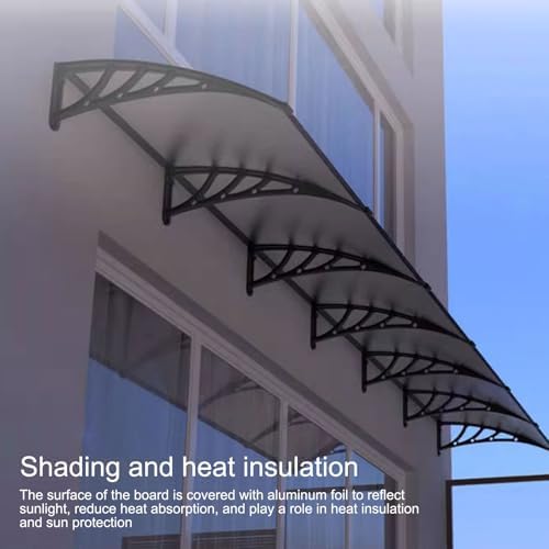 Window Door Awning Canopy - Outdoor Awning for Window & Door, Front Overhang with Aluminum Bracket, Perfect for Porch, Patio, Deck - 60x60cm (23.6x23.6in)