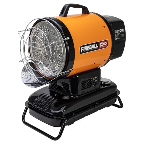 SIP FIREBALL ID51 Infrared Heater, Diesel/Paraffin/Kerosene, 230V 13A, 15kW / 51,182 BTU/hr, 350mtr³ / 12,500ft³, 11L Fuel Tank