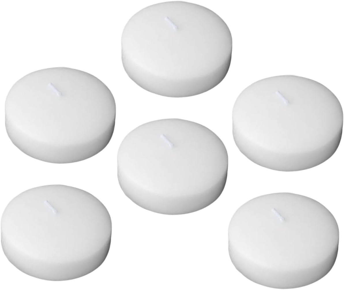 Floating Tea Candles 6pcs Unscented Round Wax Votive Candles 4.5×2.5cm Small Size for Wedding Party Birthday Pool Party Decoration