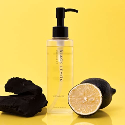 Meta Foret Black Lemon Cleansing Oil 200Ml/6.76Fl.oz Makeup & Sunscreen Remover, Face Cleanser, Sebum Control, Deep Cleansing #TOP1