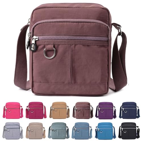 Image of Crossbody Bag Purse For Women Nylon Waterproof Shoulder Handbags Casual Travel Messenger Bag Lightweight Pocketbooks