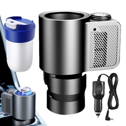 Enfriador y calentador de tazas para coche, dispositivo de refrigeración y calentador de tazas para coche inteligente | Portavasos para soporte de 12 V 36 W con protección segura