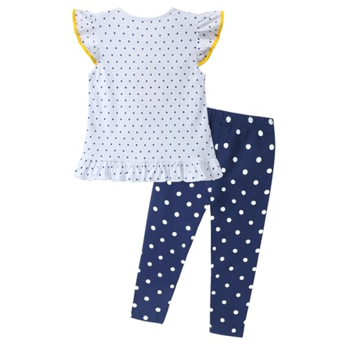 Image of HILEELANG Toddler Girl Easter Outfit Spring Summer Cotton Leggings Pants Tees Shirts Clothing Sets