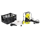 BARICUS Hochleistungs Tauchmotorpumpe 550W 16000L/h mit Zubehör Flachschlauch Chemikalienfilter Haus Garten B-Ware