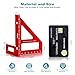 Jimtoiny 3D Multi-Angle Measuring Ruler, Professional 45 90 Degree Aluminum Alloy Woodworking Square Protractor, Miter Triangle Ruler, Precision Layout Measuring Tool Metric Construction Rulers