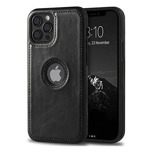Coque en Cuir PU pour iPhone 11 Pro, Housse Rétro Ultra Fine de Luxe Durable, Antichoc Antidérapante Anti-Rayures Coque de Protection Intégrale Compatible avec iPhone 11 Pro (Noir) Cover