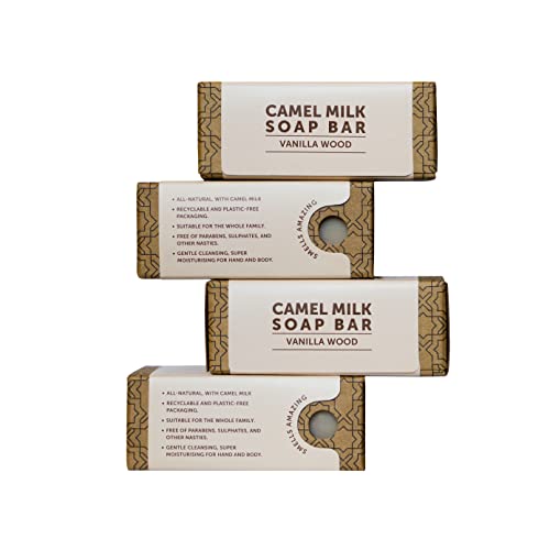 The Camel Soap Factory Natural -Arabian Milled - 4 x Vanilla Wood