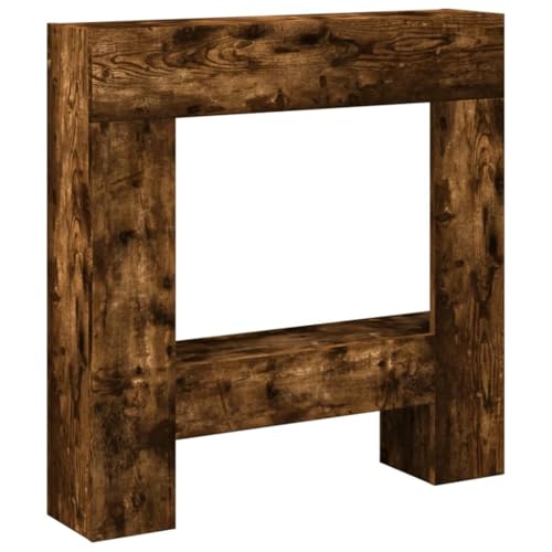 vidaXL Kaminumrandung Räuchereiche 81x18x82 cm Holzwerkstoff