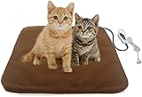 Pet Heating Pad for Cats and Dogs , Heated Dog Cat Mat with 8 Heat Setting and 7 Timer Adjustable Pet Bed Warmer with Removable Cover and Auto Power-Off Indoor Warming Pad by ZXU (18' x 18')