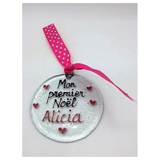 Boule de Noël - Mon premier Noël - verre fusionné - à personnaliser - personnalisable