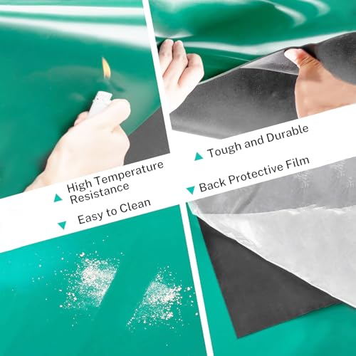 Image of MEETOOT Temperature Resistant Anti Static Desk Mat Rubber Soldering Mat Grounding Wire Workbench Assembly Line Repair Mat for Circuit Boards Phone PC Tablet PC Repair Grounding Mat