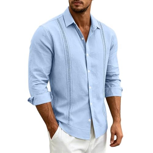 Chemise décontractée en lin confortable coupe regular homme
