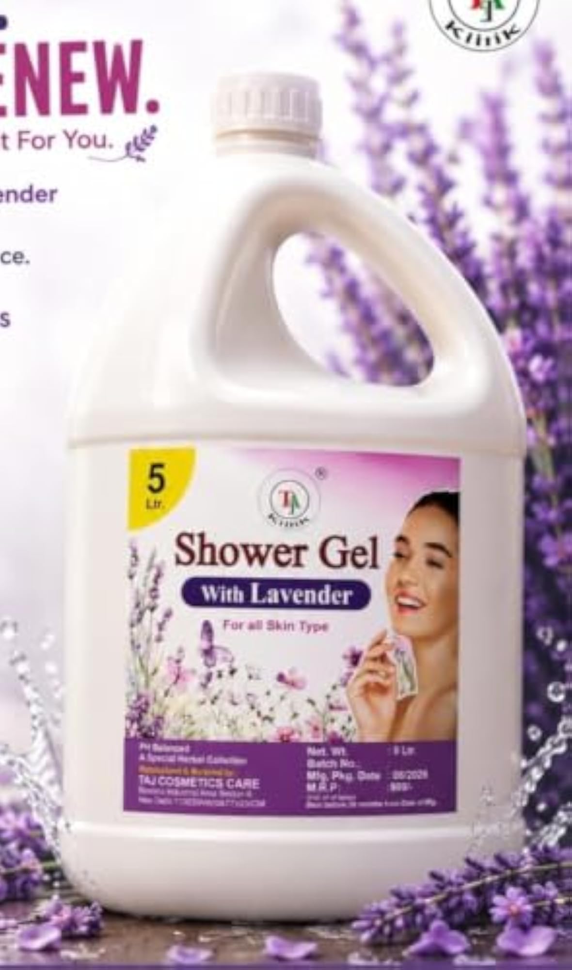 Lavender Shower Gel Body Wash, 5 Litre Refill Pack