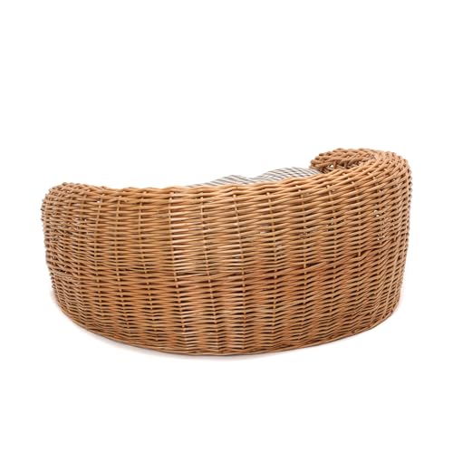 CREEDWOOD Tier Bett Prince | Weide, geflochten, 57x42cm | für kleine bis mittelgroße Hunde | Katzenbett, Hundekorb, Haustier Kuschelbett, Hundekissen, Katzenliege, Haustier Körbchen, Katzenkorb