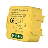 RichVibe Modulo relè interruttore 16A, per Tuya, controllo locale per Siri Assistant, per SmartThings, per Hub, Home App, giallo