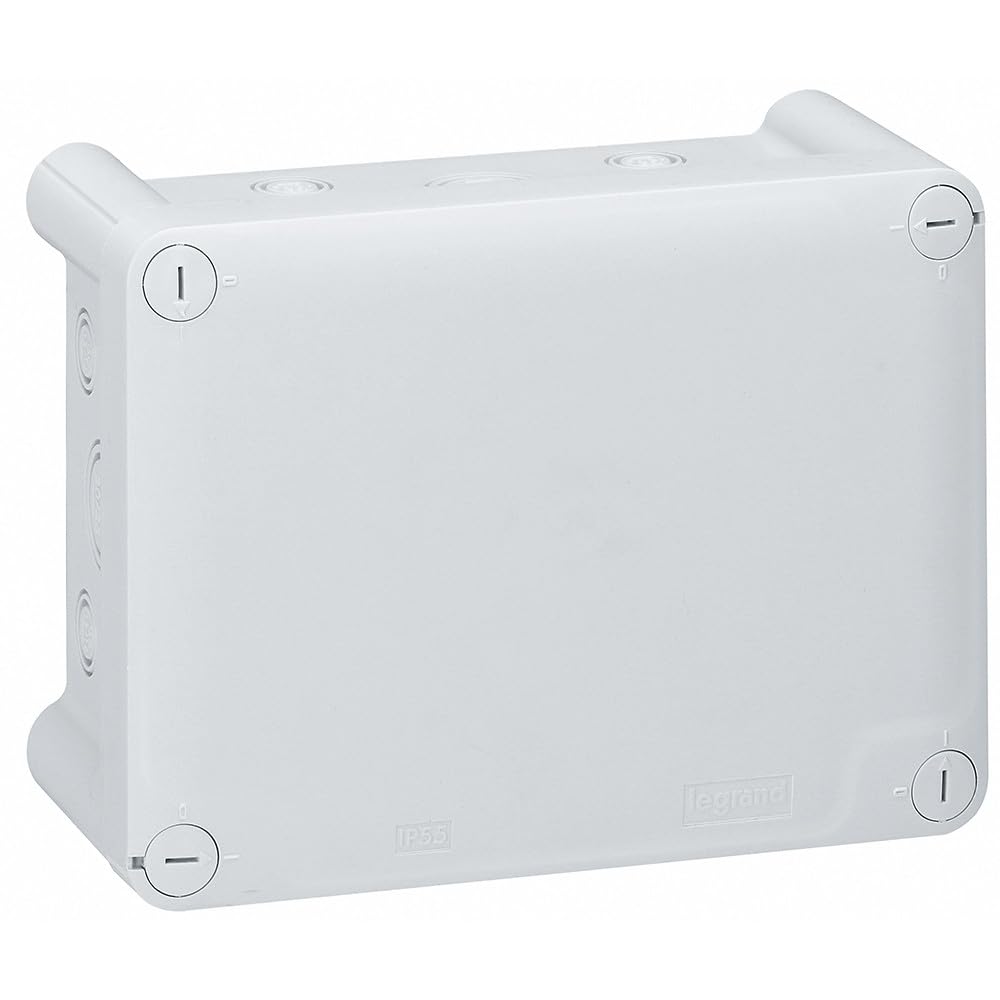 Legrand LEG92054 - Scatola di derivazione rettangolare impermeabile Plexo IP55/IK07, colore: Grigio
