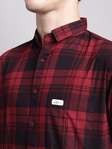 Image of Majestic Man Men Cotton Checkered Half Sleeve Slim Fit Casual Shirt