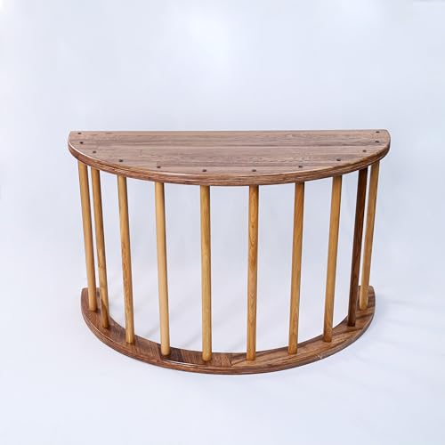 Image of Kids Rocking Bed | Arc Climber | Semi Round Table | Child Safe | Smooth Edges | Multiprpose (Non-Foldable with Mattress, Walnut)