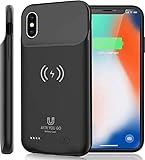 AFTRYOUGO iPhone X Xs 10 Battery Case(5.8 Inches) Qi Wireless Charging Compatible, 7000mAh Slim Extended Rechargeable External Charger Case Compatible iPhone X Xs 10 (XDL-633M)-Black