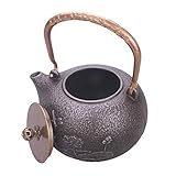 FGDSA Handgemachte Teekanne Gusseisen Kessel Mit Chinesischen Mandarinen Enten Muster, Haushalt Retro Unbeschichtete Teekanne 1300 Ml.