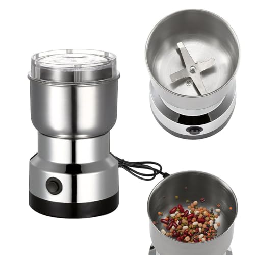 Electric Spice Grinder for Coffee, Nuts, and Spices, Stainless Steel Mixer Grinder Machine, 17cm Height