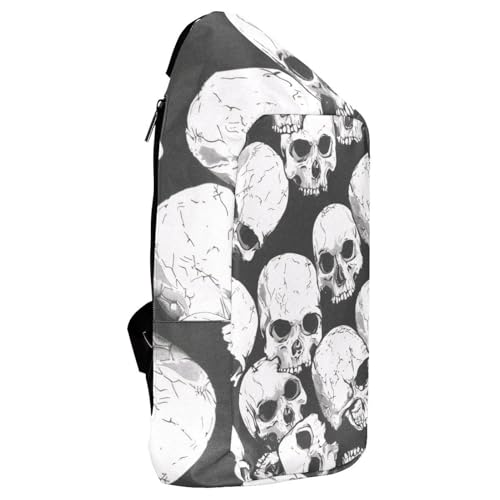Sac à bandoulière Horror Dead Skull multicolore léger avec sangle ergonomique adjustable - 4