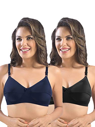 Image of SONARI Womens Cotton Everyday Bra | Non Padded, Wire Free, Comfortable Bra with Seamed Cups | Medium Coverage, Hook and Eye Closure for Everyday Wear | Adjustable Strap for a Customized Fit - Loreal