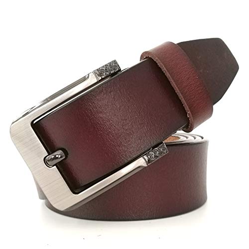 JingHao Ceinture homme grande taille Ceintures en cuir véritable pour Jeans Noir marron Tour de taille28-63‘’A36 Cover