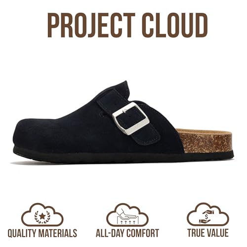 Image of Project Cloud 100% Genuine Leather Footbed Clogs for Women - Memory Foam Arch Support Slippers for Women - Trendy Slip-ons Women's Mules & Clogs Sandals