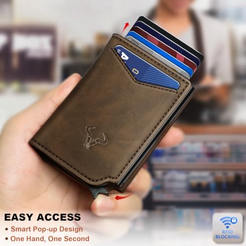 BULLIANT Men Slim Leather Wallet Metal Case Money Clip-Magnetic Closure - image 5