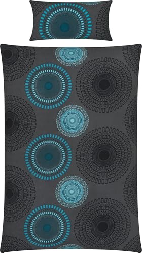 REDBEST Bettwäsche Biber Mandalas anthrazit-Petrol Größe 40x80 cm /...