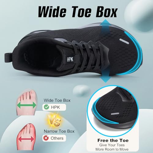 HPK Wide Toe Box Shoes Women Air Cushion Running Shoes Extra Wide Width Sneakers Ultra Light Tennis Arch Support Walking Diabetic Plantar Fasciitis Athletic2