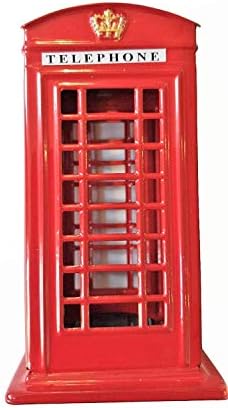 Red Telephone Box Money Box - Small / Metal with Plastic Parts / British Phone Booth Piggy Bank / United Kingdom Coin Saver / Savings Storage / Souvenir from London England for Children and Adults