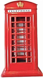 Red Telephone Box Money Box - Small / Metal with Plastic Parts / British Phone Booth Piggy Bank / United Kingdom Coin Saver / Savings Storage / Souvenir from London England for Children and Adults