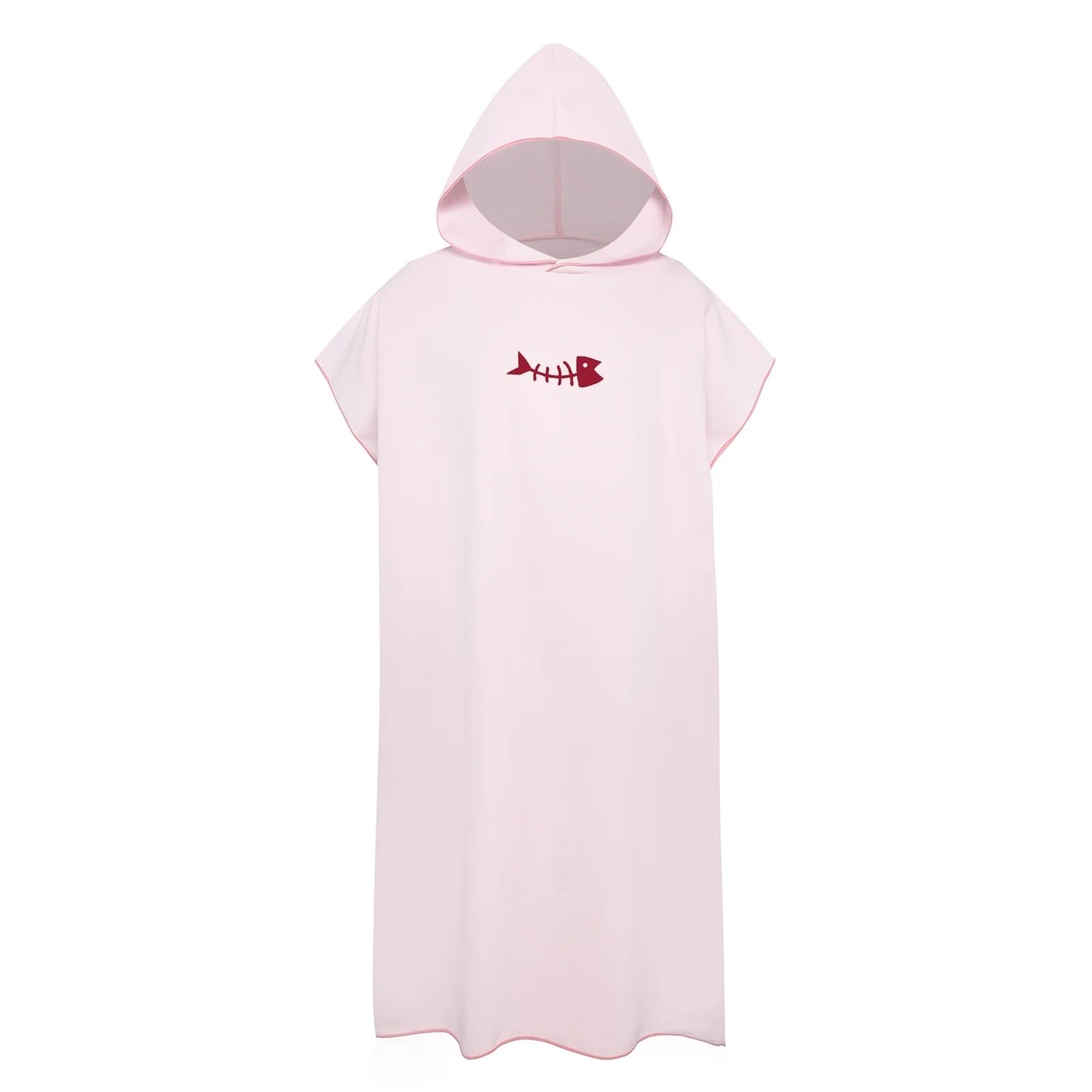 Poncho da surf, asciugamano for cambio con cappuccio, coperta da spiaggia, telo da bagno, muta, poncho da spiaggia for adulti(Pink)