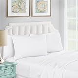 SUPERIOR Egyptian Cotton 1200-Tread Count Solid Deep Pocket Sheet Set, Full, White, 4-Pieces