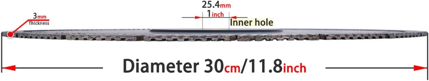 Diamentowe tarcze tnące do szlifierki kątowej， Diamentowa tarcza tnąca 300 mm Granitowa tarcza turbo do cięcia betonu, piaskowca, szlifierki tarczowej