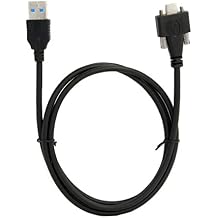 Cablecc USB 3.1 Type-C Dual Screw Locking to Standard USB3.0 Data Cable 1.2m Panel Mount Type 5Gbps