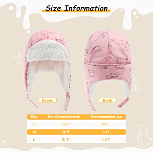 POXIMI Toddler Trapper Hat Baby Winter Hats Boys Windproof Snow Cap Girls Warm Earflap Sherpa Lined Caps for Kids3