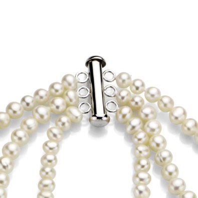 Sterling Silver Graduated 4-8.5mm Freshwater Cultured Pearl 3-Rows Choker Necklace, 16"2