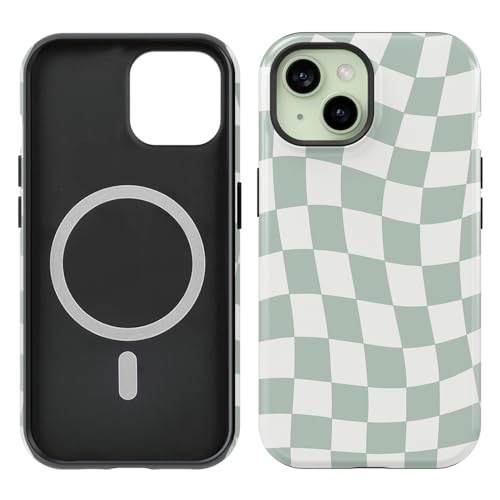 Obbii Compatible with iPhone 15/14/13 Case [Compatible with MagSafe] -Shockproof Protective 8 ft Drop Tested TPU Cover Phone Case 6.1" (Checkerboard, iPhone 15/14/13 6.1") by Obbii - Used condition - US$7.42