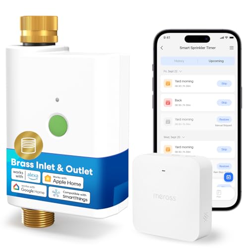 Meross Centralina Irrigazione WiFi MST100 | Irrigatore Automatico & Rinvio Pioggia - da APP | Controllo Remoto Esterni | Monitoraggio Consumo Acqua | Compatibile con Apple HomeKit, Alexa e Google Home