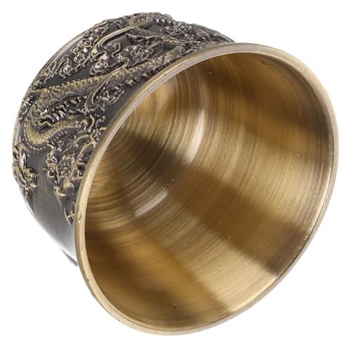 FUNOMOCYA Servizio da tè in bronzo con drago e tazza da tè antico bicchiere d'acqua piccole tazze da tè bicchieri antichi tazza d'acqua tazza di tè cinese tazze da tè antiche Brown