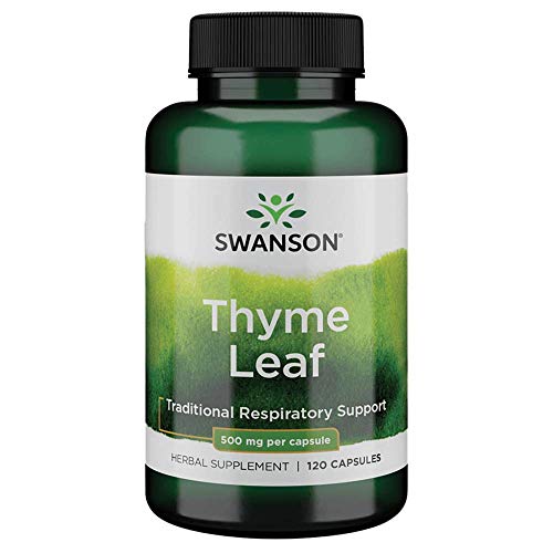 Swanson Thyme Leaf Respiratory Digestive GI Tract Health Herbal Supplement 500 mg 120 Capsule (Caps)