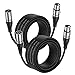 EBXYA XLR Cable 25 Ft 2 Packs - Premium Microphone Cable Patch Speaker Cable 3-Pin XLR Male to Female, Black