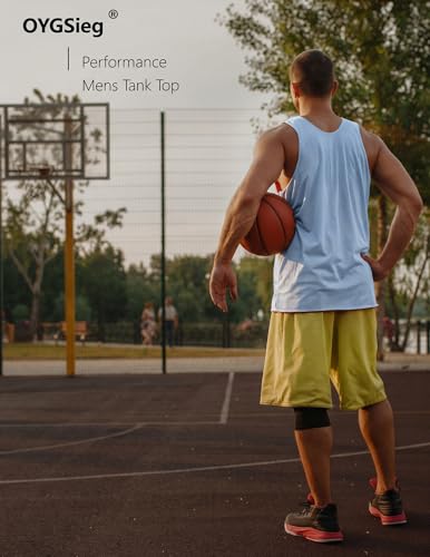 Image of OYGSieg 6 Pack Men's Quick Dry Workout Tank Tops Breathable Gym Sleeveless Muscle Shirts for Active Men