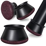 OCONDA 24 Stück Silikon Möbelbeinschoner mit Filz, Stuhlbeinkappen für Möbelbein, Schwarz Schutzkappen für Möbelbeine – Kratzfest, Geräuscharm, Gleitend, XL Fit:40.1–50mm